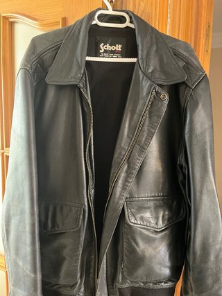 Chaqueta Schott Piel Cordero Negra