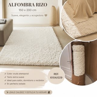 Alfombra Zara Home Rizo Beige Nueva