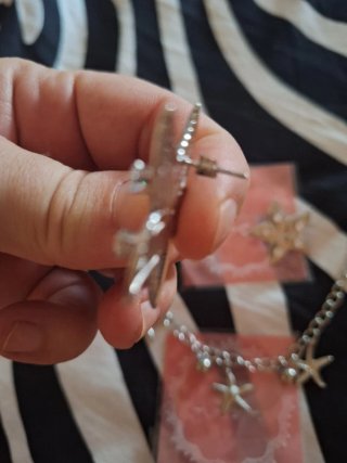Conjunto pendientes y pulsera estrella de mar