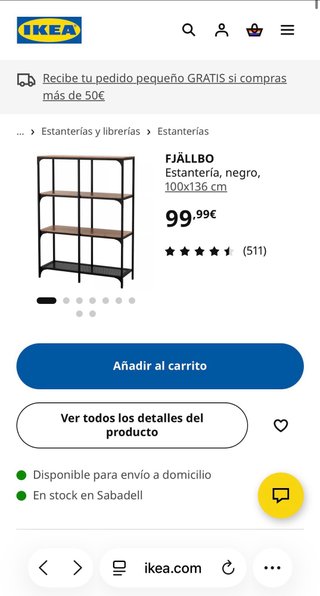 Estantería Ikea Fjällbo Hierro y Madera
