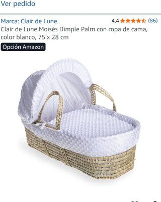 Moisés mimbre con patas y vestiduras