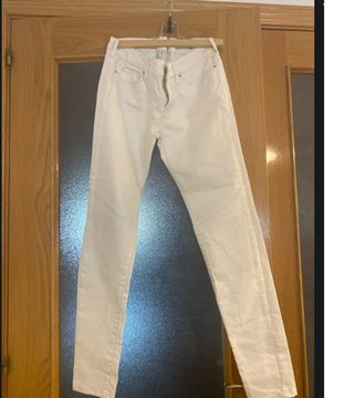 Pantalón Mango Talla 38 Mujer Blanco
