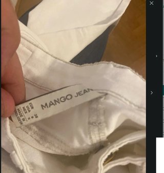 Pantalón Mango Talla 38 Mujer Blanco