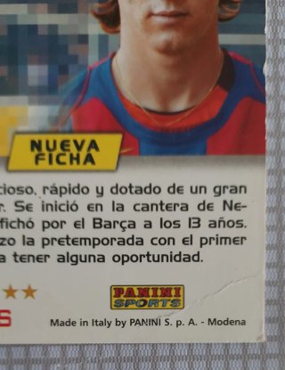 Cromo Messi Megacracks 2004-05, nº 71 BIS
