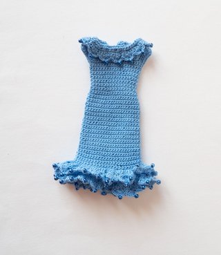 Abito lungo bambola Blythe cotone azzurro