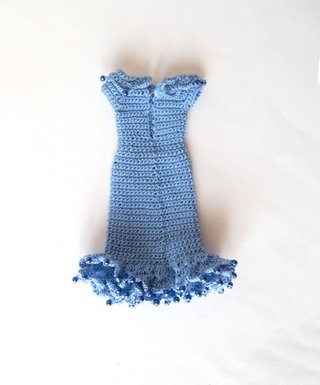 Abito lungo bambola Blythe cotone azzurro