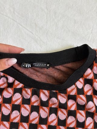 Zara Top Fantasia Geometrica Retro Tg S