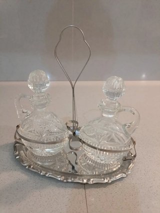 Set Oliera Aceto Vetro Cristallo