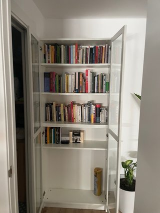 Librería Billy Oxberg Ikea Blanca y Cristal