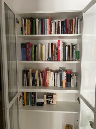 Librería Billy Oxberg Ikea Blanca y Cristal