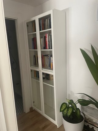 Librería Billy Oxberg Ikea Blanca y Cristal