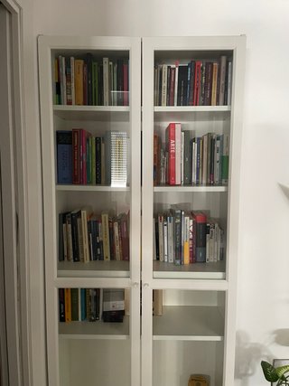 Librería Billy Oxberg Ikea Blanca y Cristal