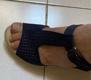 Sandalias cuña Zapatos azul y beige