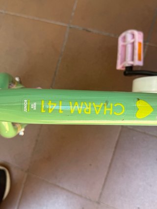 Bicicleta infantil rosa y verde
