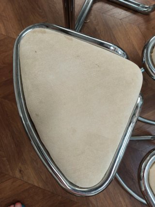 Mesa Comedor Redonda Vintage Cristal y Metal