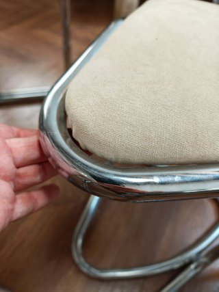 Mesa Comedor Redonda Vintage Cristal y Metal