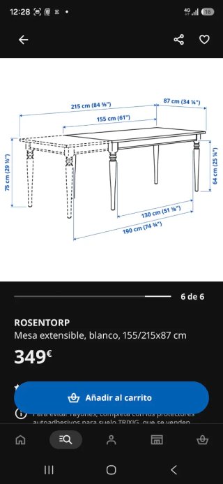 Mesa de cocina con 5 sillas