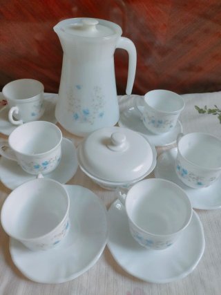 Juego café Arcopal romántico vintage floral