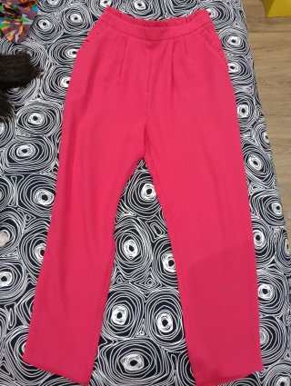 Pantalón Zara Rosa Talle Alto