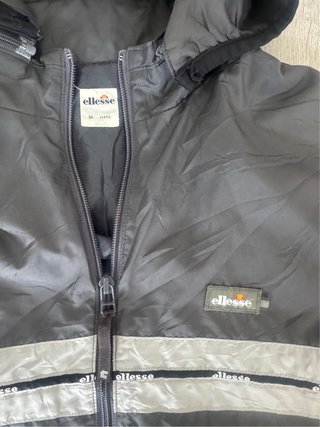 Ellesse Negra Capucha Reflectante Vintage Y2K M