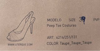 Zapato Peep Toe Uterqüe Beige y Marrón