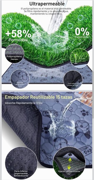 Alfombrilla césped artificial para perros