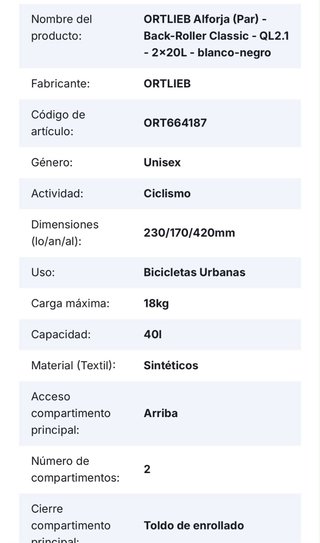 Pack Alforjas Ortlieb Rojo y Negro + portaequipaje