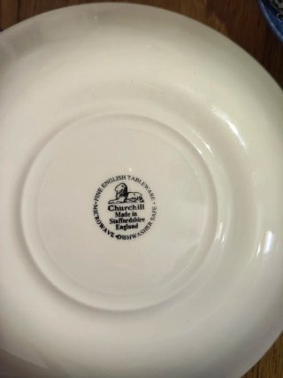 Vajilla Churchill Inglesa Azul y Blanca