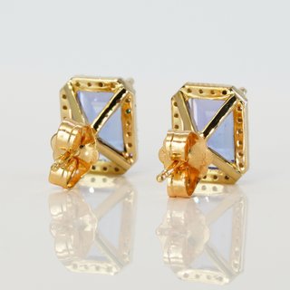 Pendientes Oro 14K Tanzanitas Naturales