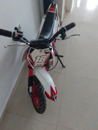 Moto Eléctrica Motocross Roja y Blanca