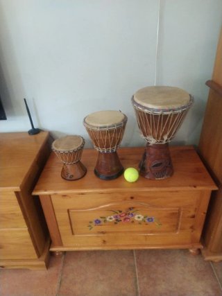Timbales africanos de madera (3 unidades),
