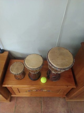 Timbales africanos de madera (3 unidades),