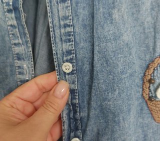 Vestito jeans bimba con cestini