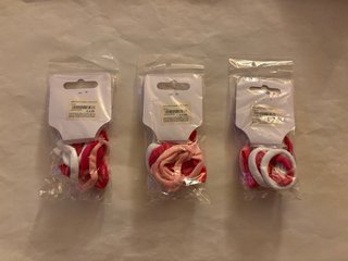 3Confezioni NUOVE Da18 Elastici Capelli Con Fiocco