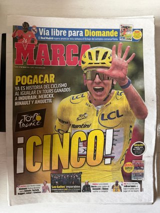 Periódico Marca Pogacar 5 Tour