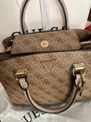 Bolso Guess Beige y Marrón Monogram