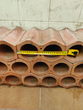 Botellero doble terracota hexagonal