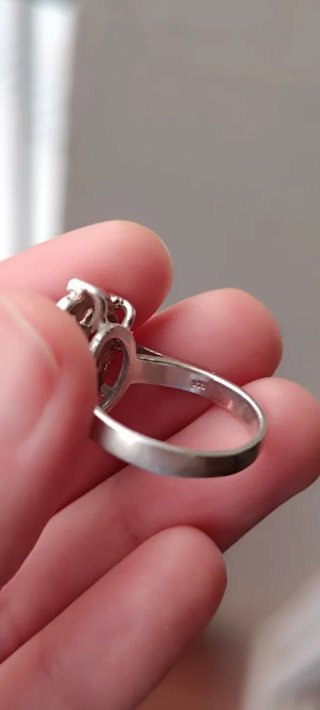 Anillo Vintage Plata Zafiro y Marquesitas