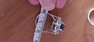 Anillo Vintage Plata Zafiro y Marquesitas