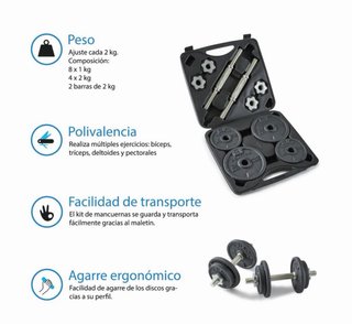 Kit Mancuernas 20kg Corength con Maletín