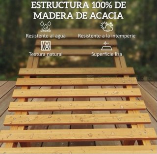 Tumbona de madera para jardín
