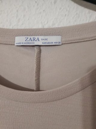 Vestido Zara Beige Bolsillos Botones