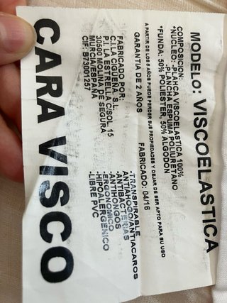 Colchón Cuna Viscoelástico 117x57