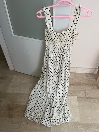 Vestido Zara lunares blanco y negro Talla XS