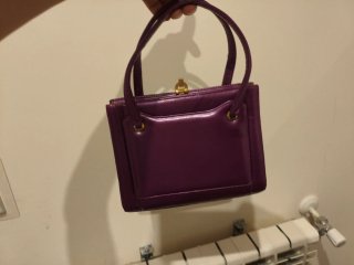 Bolso de fiesta morado y dorado vintage