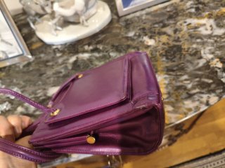 Bolso de fiesta morado y dorado vintage