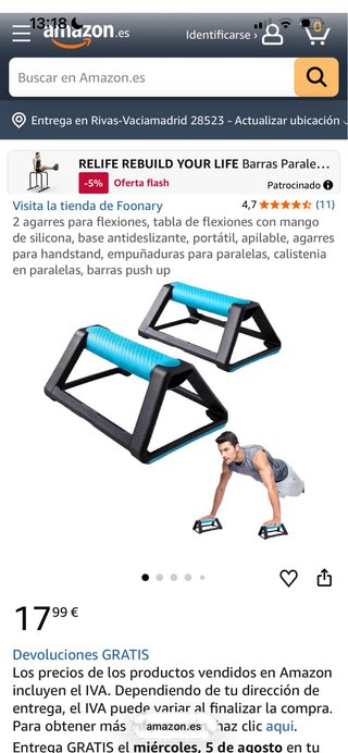 Soportes para flexiones azules
