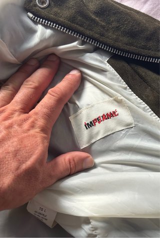 Chaqueta ante hombre verde militar Talla L