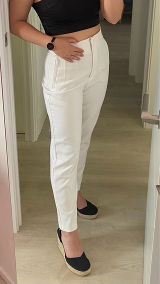 Pantalón de pinzas blanco