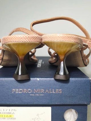 Sandalias Pedro Miralles Piel Tacón Nude Talla 39